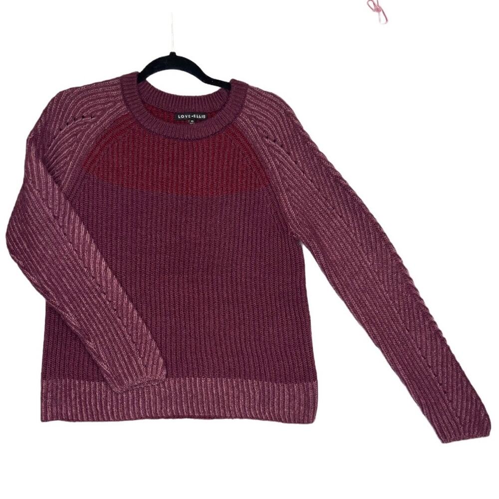 NWOT Love Ellie Maroon Burgundy Textured Sweater